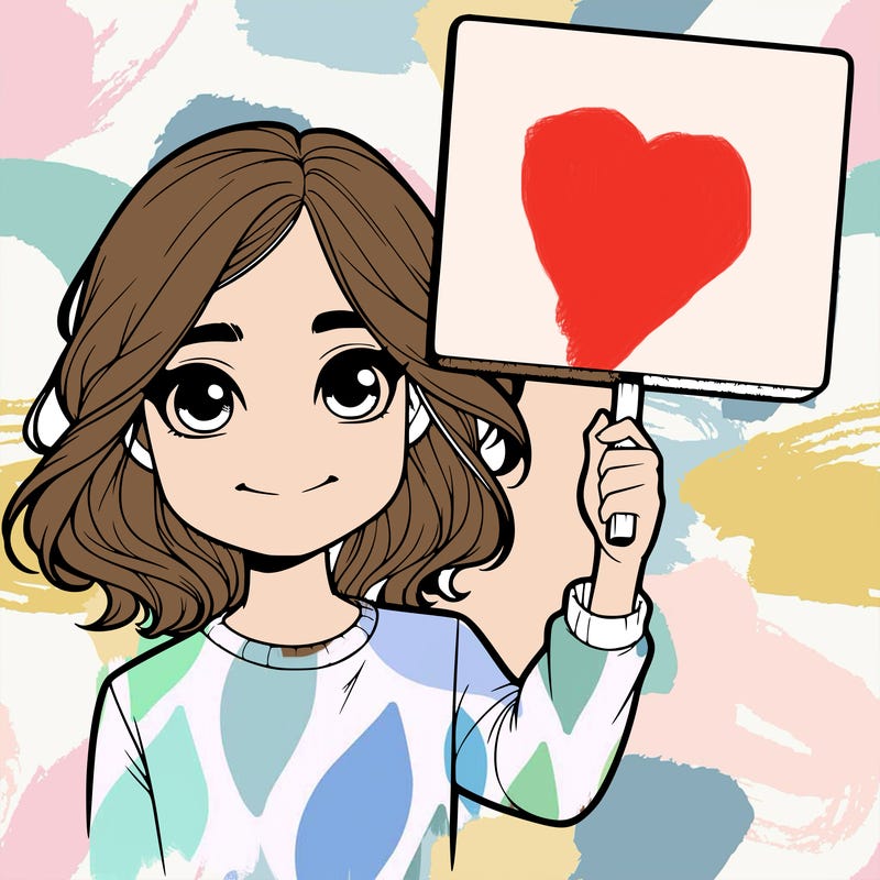 realistic girl holding up a sign