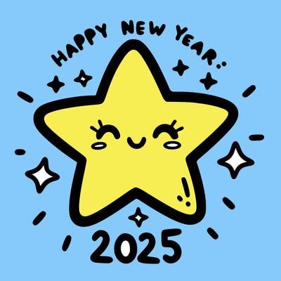 happy new year 2025 star wish