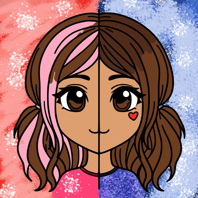 split girl just the face