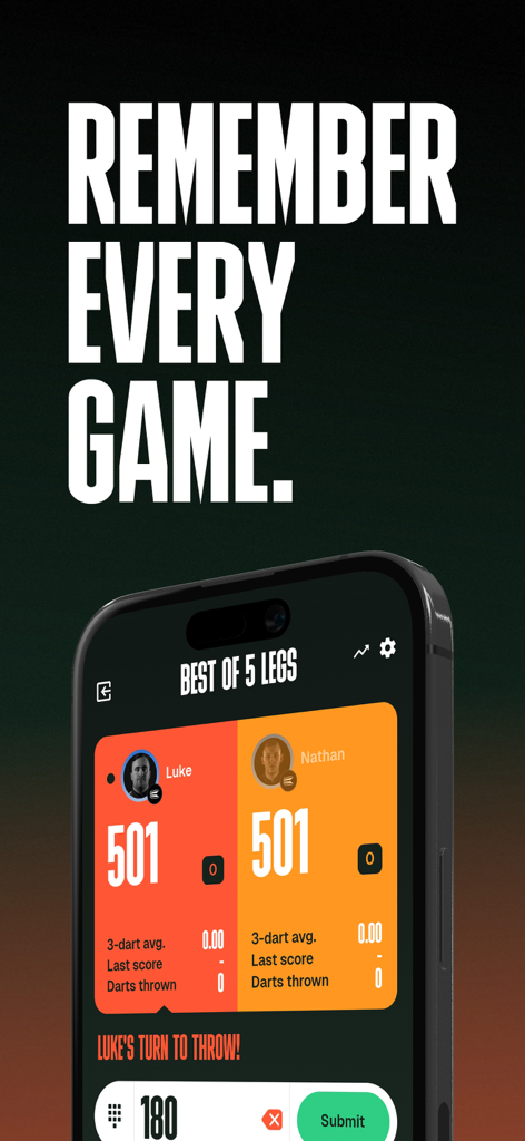 DartCounter app interface showing a 501 darts match scoring screen