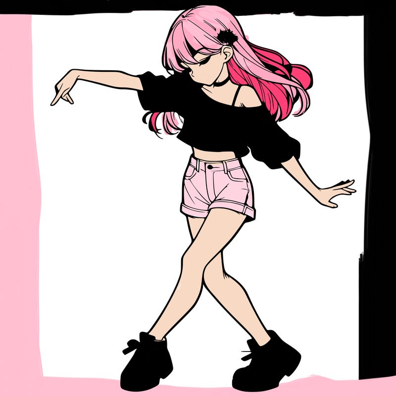realistic girl danceing
