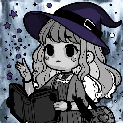 girl with spell book