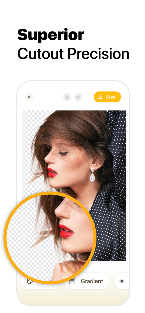 Background Remover: BG Eraser - A close up view demonstrating high precision hair detail and edge detection during background removal