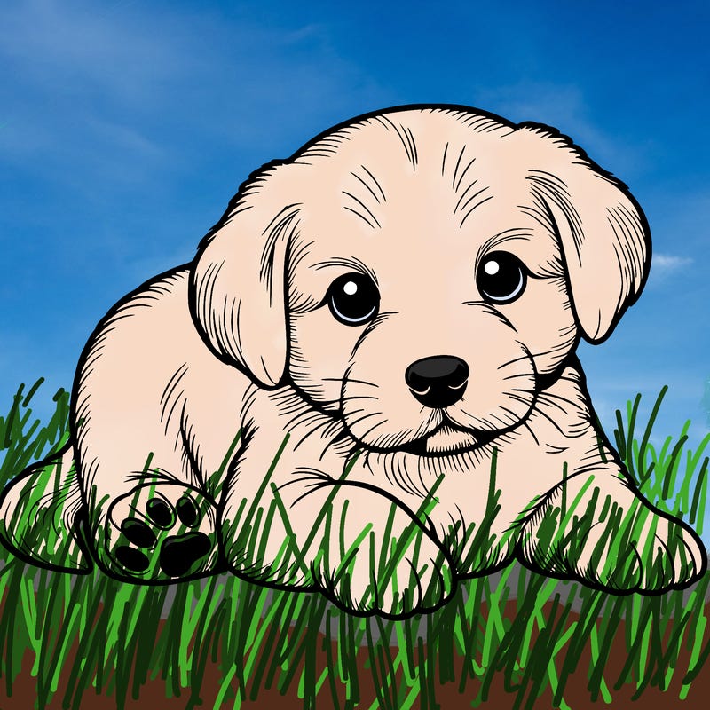 a cute realistic puppy