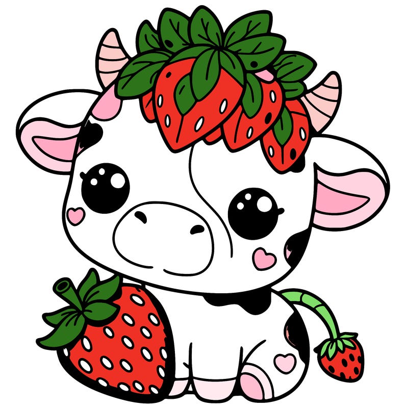cute strawberry cow