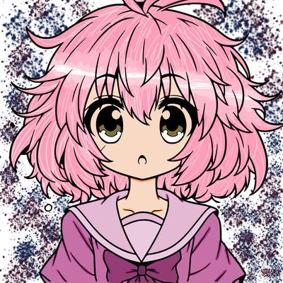 anime girl with fluffy hair