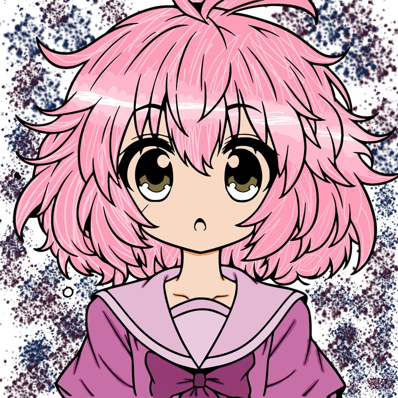 anime girl with fluffy hair