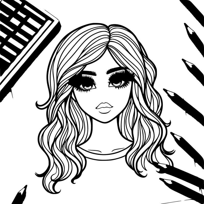 realistic girl with lashes
