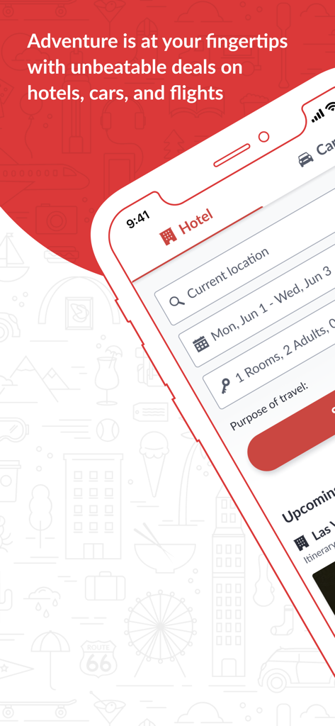 Hotwire mobile app interface for booking last minute hotel deals