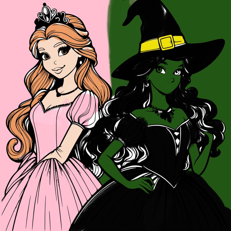a realistic princess and a witch