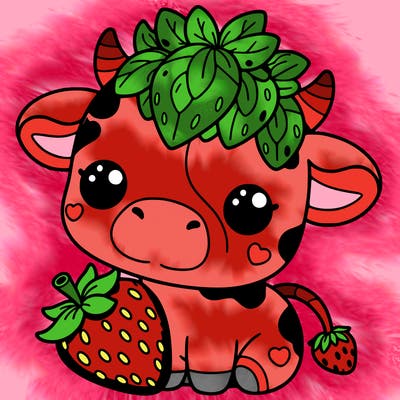 cute strawberry cow