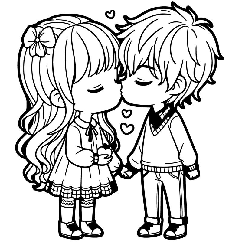 girl and boy kissing