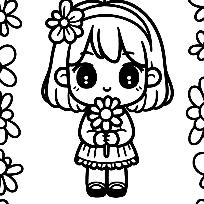 girl holding a flower