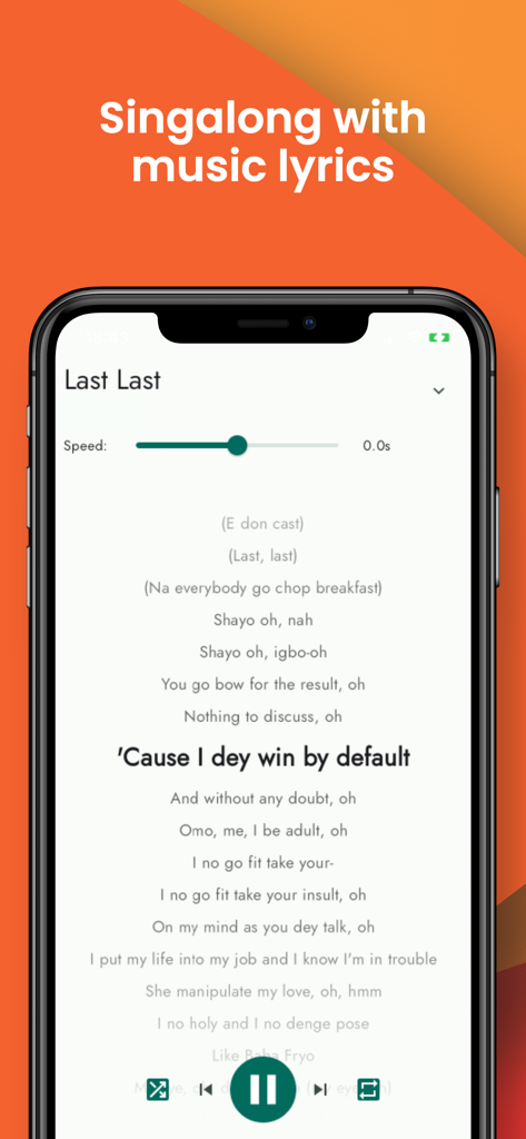 Phyn - Client for Jellyfin - Interfaz de la aplicación Phyn que muestra la reproducción de música con letras sincronizadas