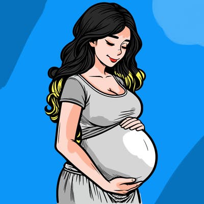 woman heavily pregnant realistic