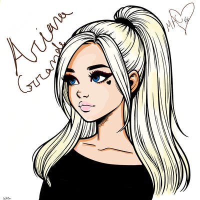 realistic girl with a high ponytail