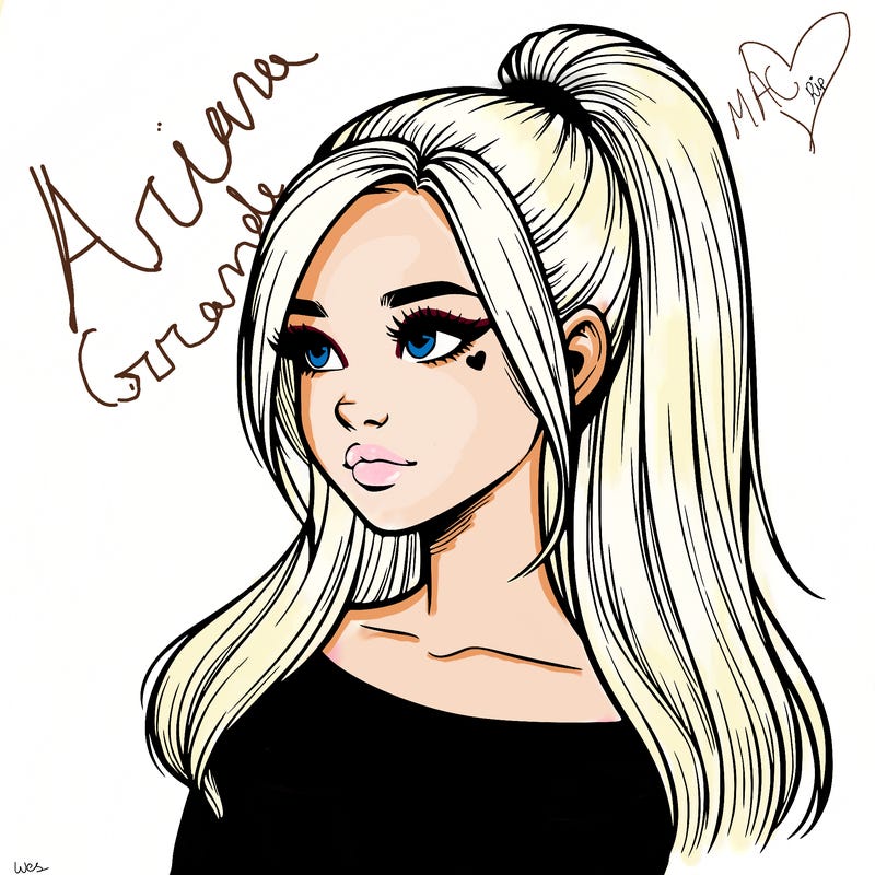 realistic girl with a high ponytail