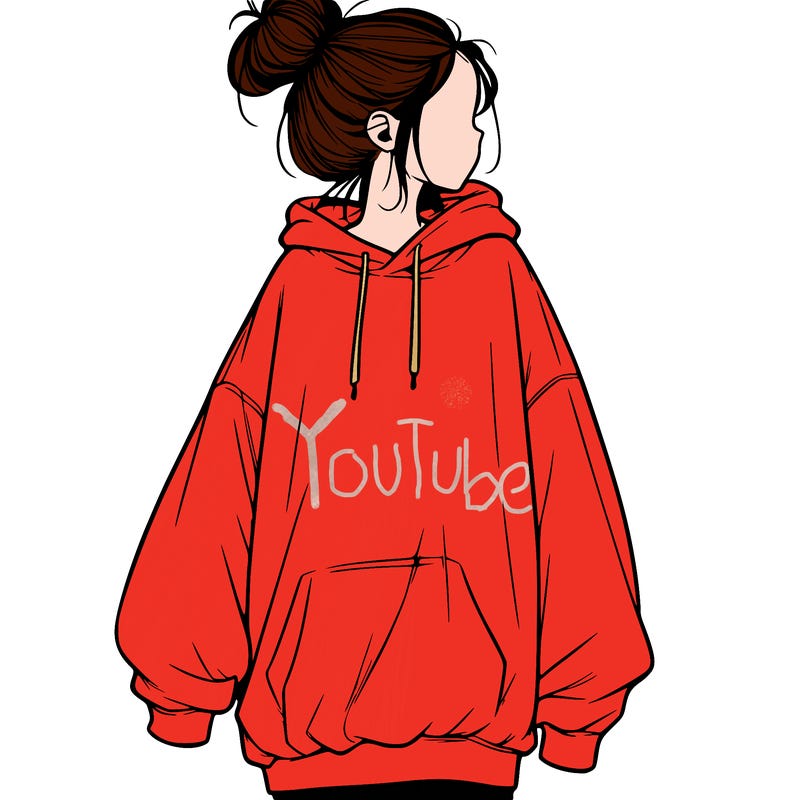 realistic girl with a oversized sweatshirt on and a bun