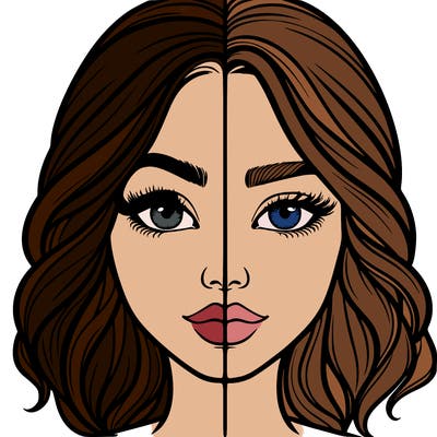 realistic girl split half