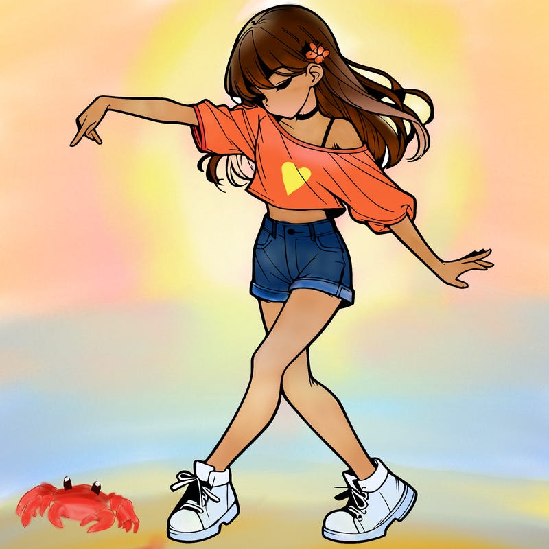 realistic girl danceing