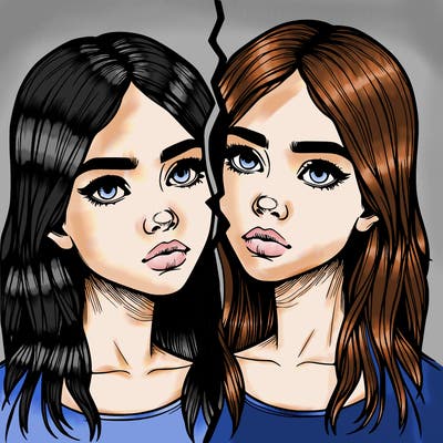 realistic girl split