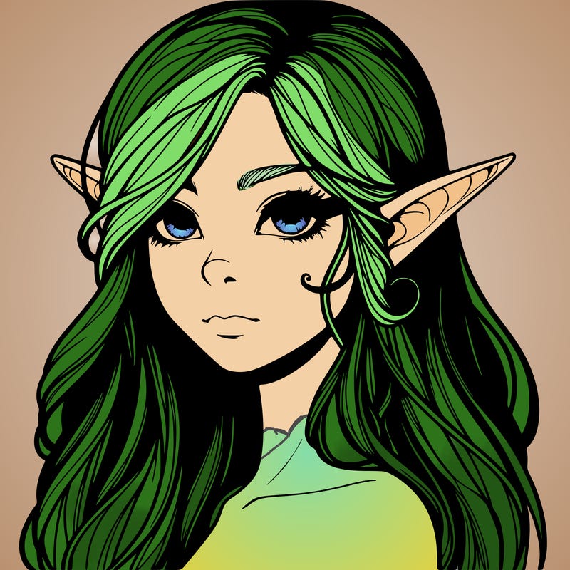 elf girl realistic dark fantasy