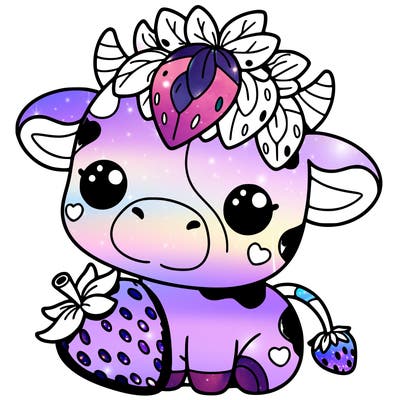 cute strawberry cow