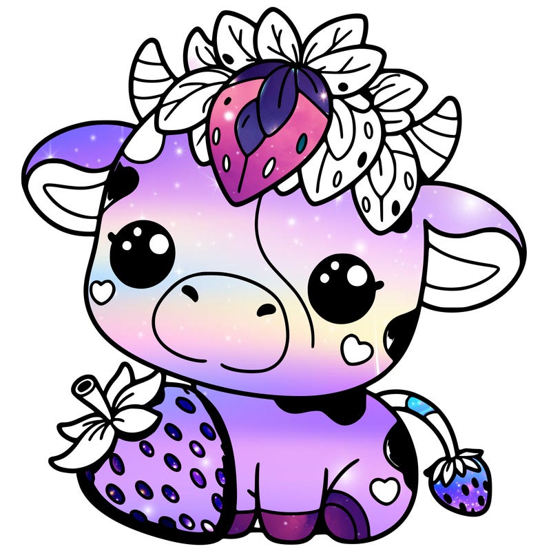 cute strawberry cow