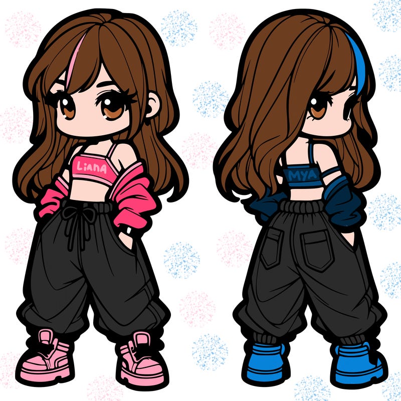 girl in crop top and baggy pants