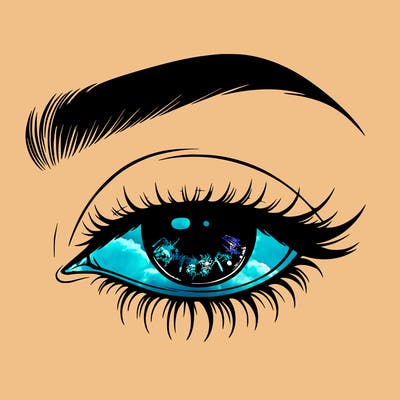 eye closed realistic