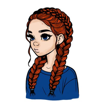 realistic girl with braids