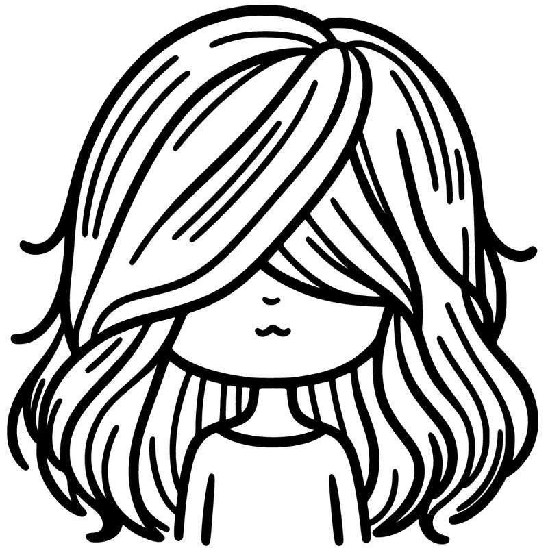 girl with her hair covering her eyes