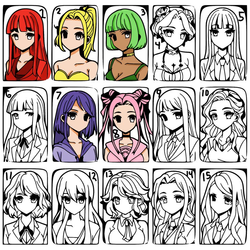 girls that look diffrent anime