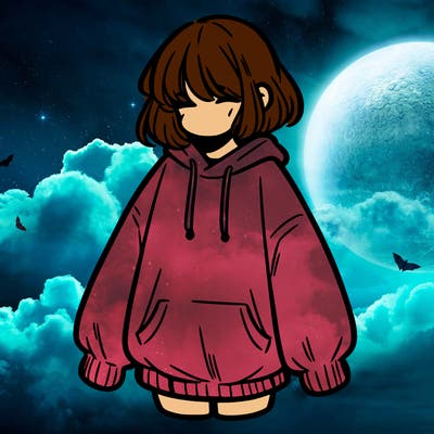 girl in baggy sweat shirt