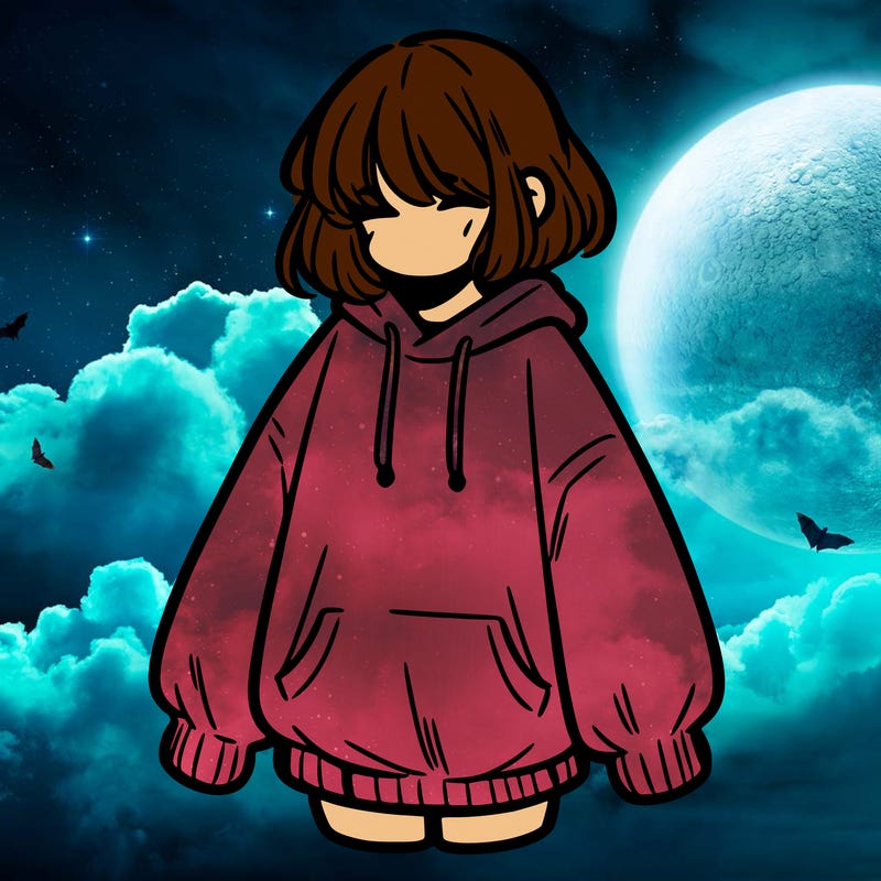 girl in baggy sweat shirt