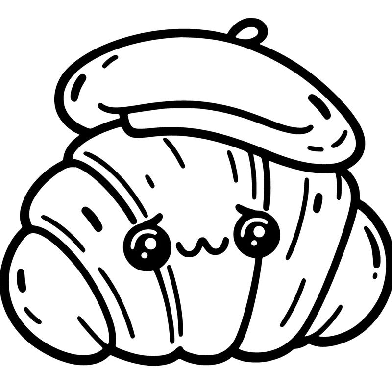 a croissant with a beret