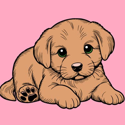 a cute realistic puppy