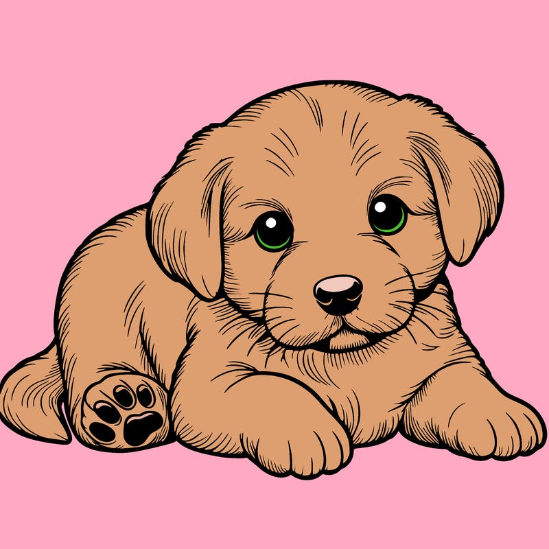 a cute realistic puppy