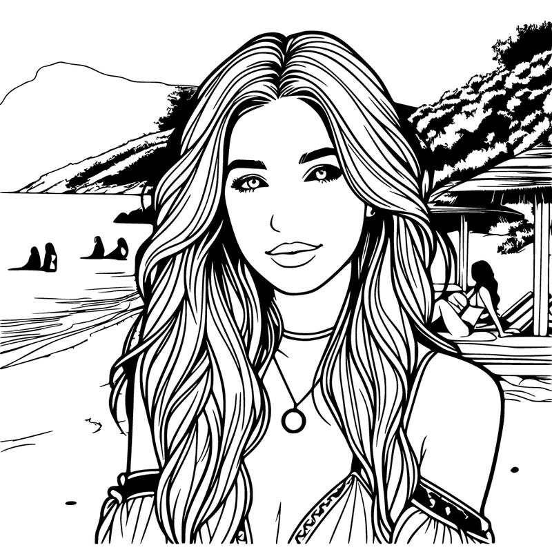 realistic girl at the beach