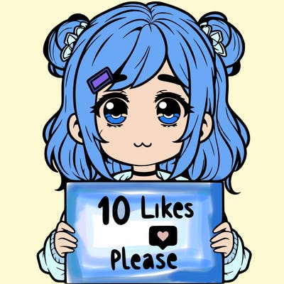 a girl with a sign saying 10 likes please