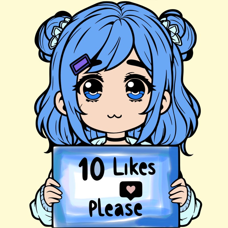 a girl with a sign saying 10 likes please