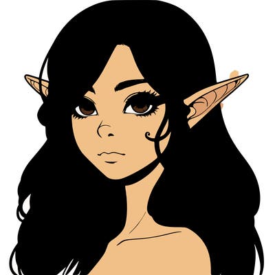 elf girl realistic dark fantasy