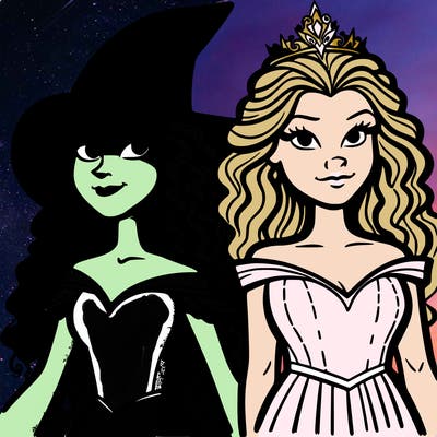 wicked glinda and  elphaba that is realistic