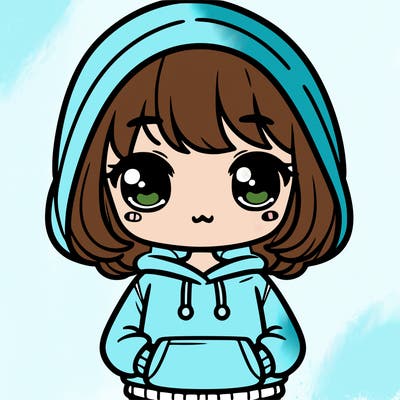 cute girl with hoodie