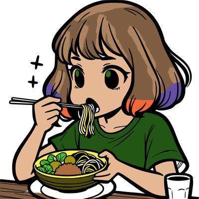 a girl eating food