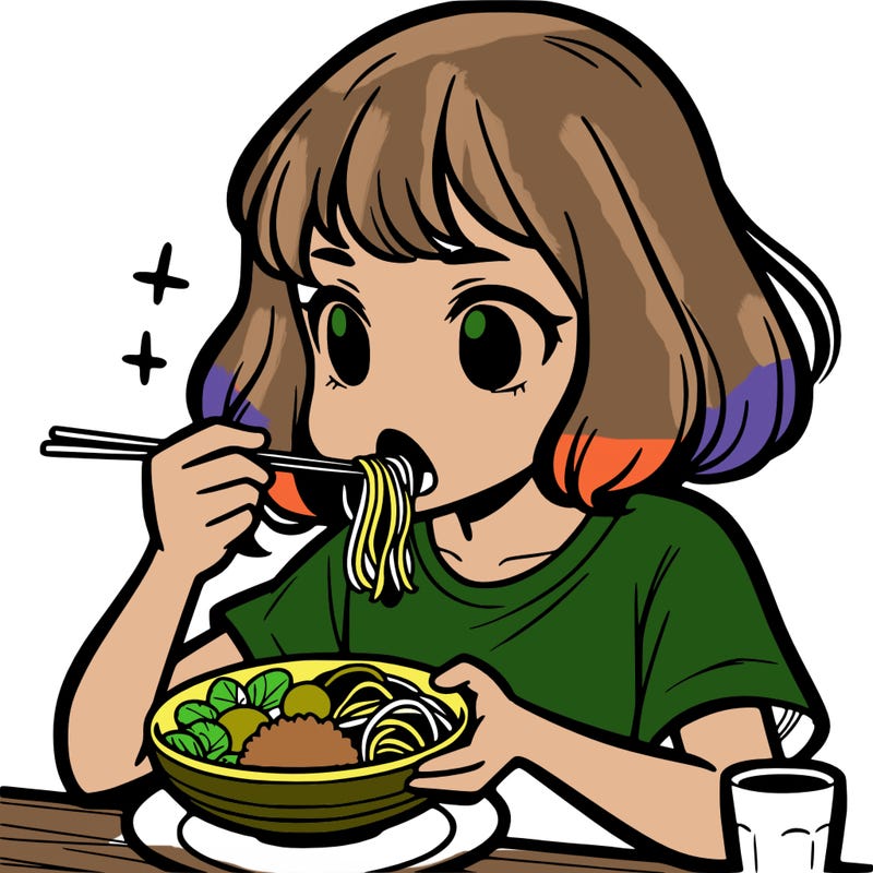 a girl eating food