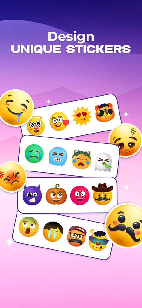 Emoji & Sticker Design Lab - A selection of custom emojis and stickers designed with the app
