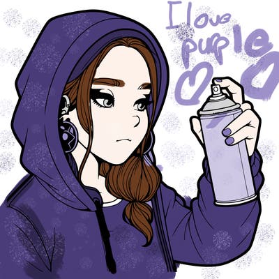 a realistic girl, spray painting