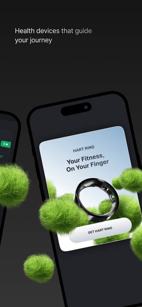 FITTR app showing the HART Ring smart wearable for tracking fitness and health