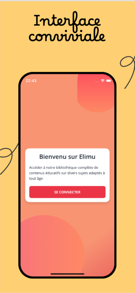 Welcome screen of the Elimu education app featuring a user-friendly interface and a login button.